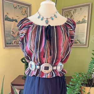 Freddie’s of Pinewood 50s Vintage Style Mexican Peasant Top S